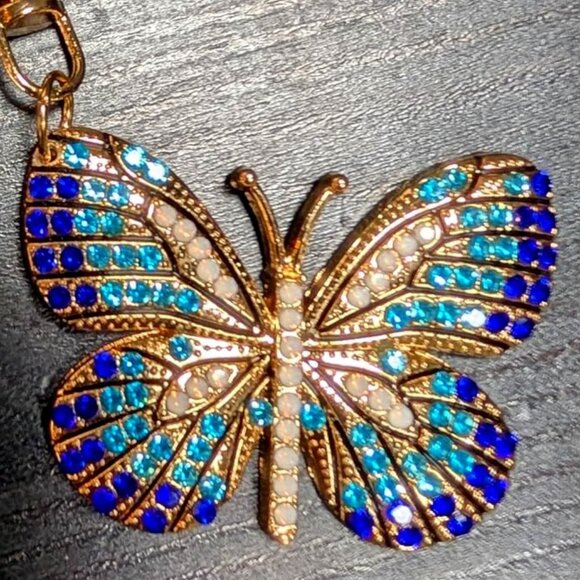 Bag Charm - Butterfly Crystal Rhinestone Keychain - Picture 4 of 4